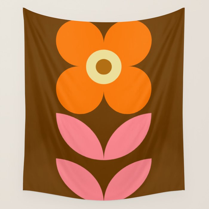 Retro Flower 10A Wall Tapestry Gallery Image 4