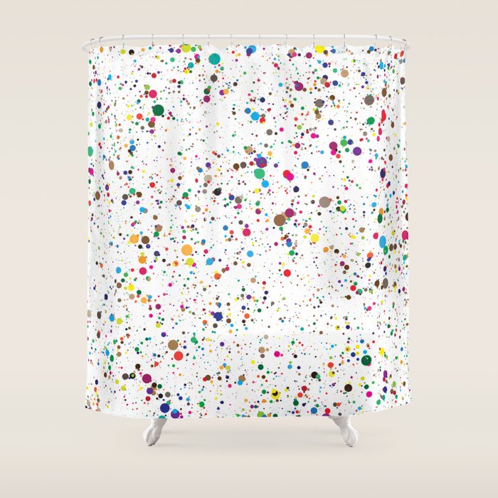 Confetti Paint Splatter Shower Curtain Gallery Image 1