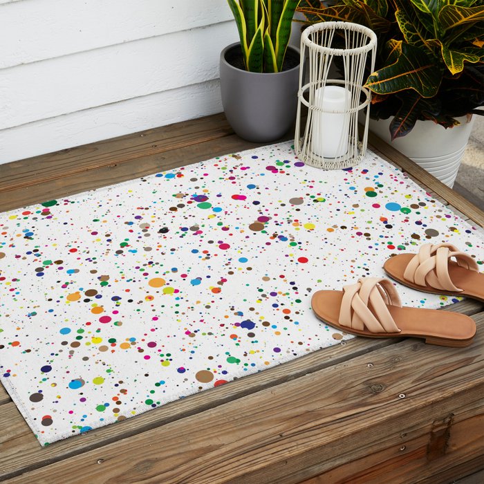 Confetti Paint Splatter Outdoor Rug Gallery Image 2