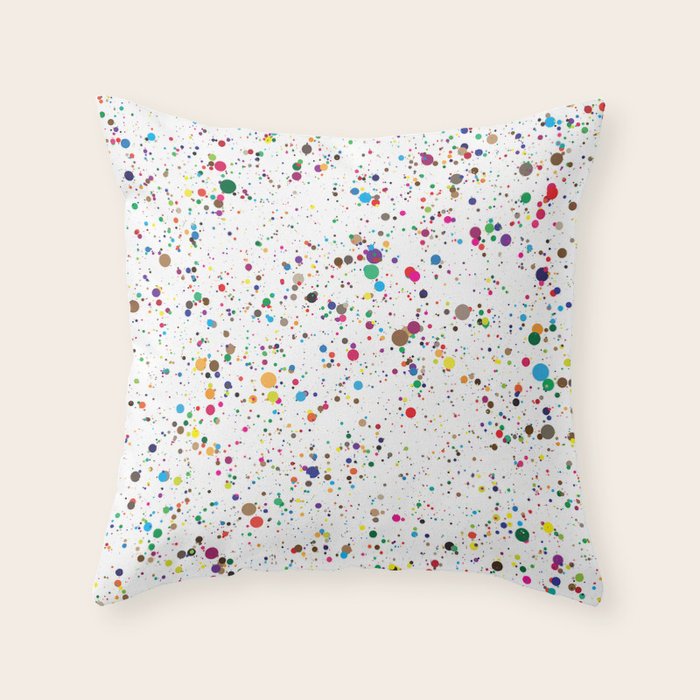 Confetti Paint Splatter Throw Pillow Gallery Image 6