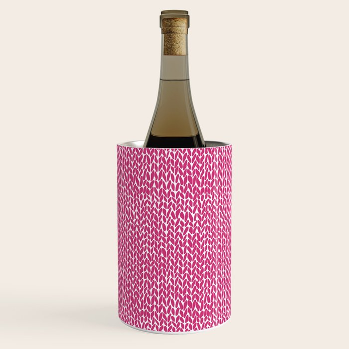 Hand Knit Hot Pink Wine Chiller Gallery Image 1