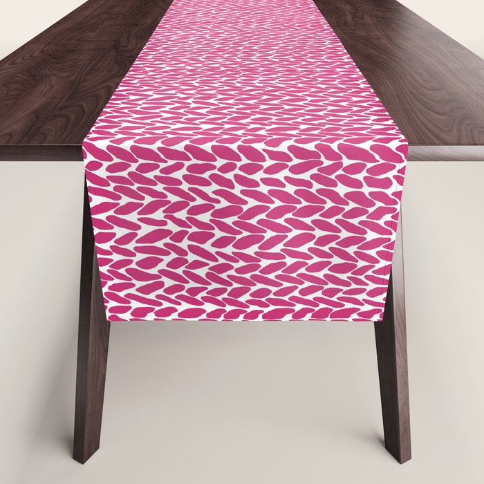 Hand Knit Hot Pink Table Runner Gallery Image 1