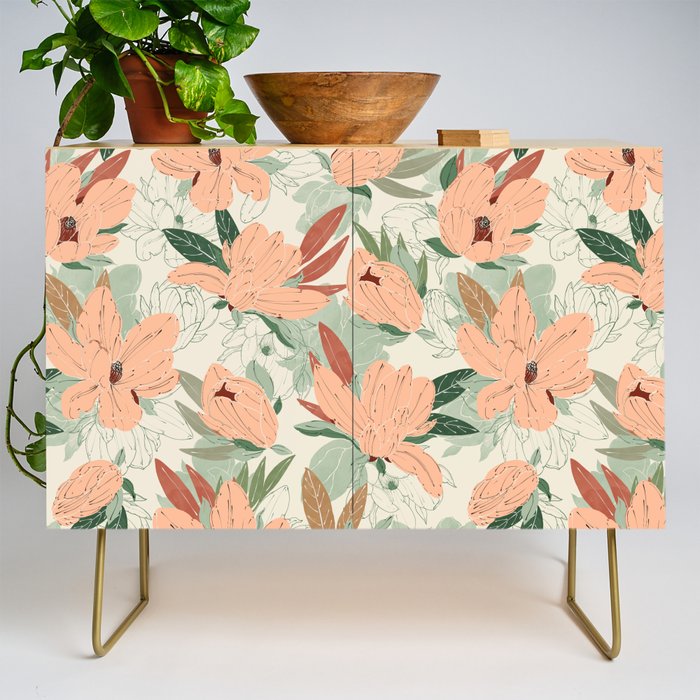 Big floral blossoms MF-24 Credenza Gallery Image 1