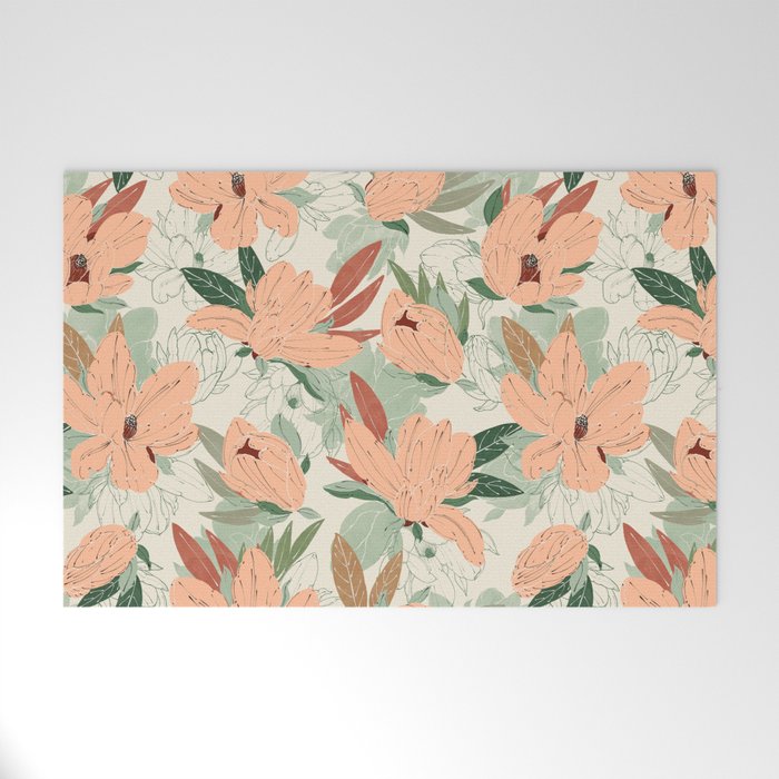 Big floral blossoms MF-24 Welcome Mat Gallery Image 1