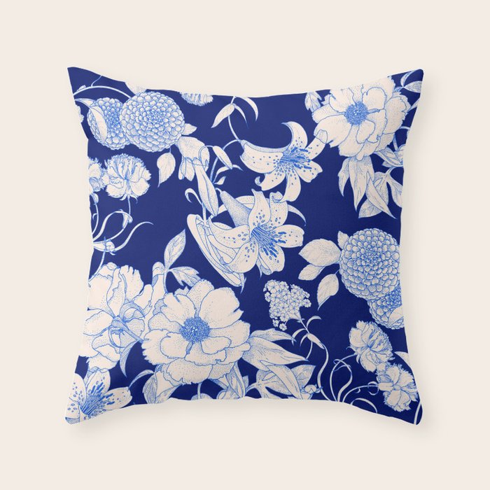 Art Nouveau IV - Night Throw Pillow Gallery Image 1