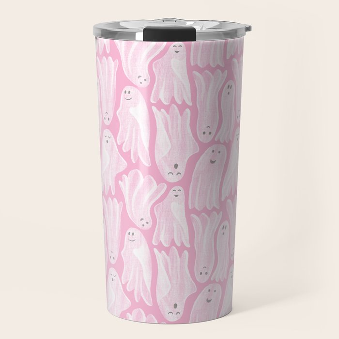 Gossamer Ghosts - pink Travel Mug Gallery Image 1