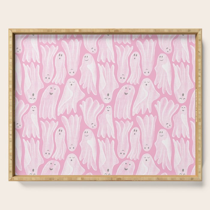 Gossamer Ghosts - pink Serving Tray Gallery Image 1