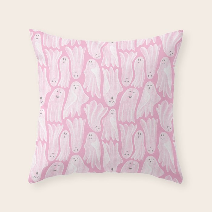 Gossamer Ghosts - pink Throw Pillow Gallery Image 6