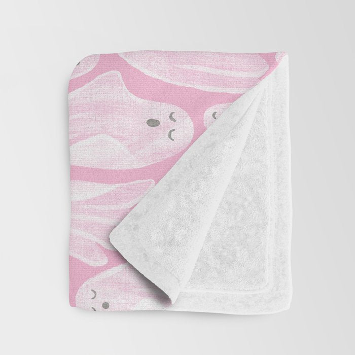 Gossamer Ghosts - pink Throw Blanket Gallery Image 3