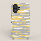 Colorful Stripes, Abstract Art, Yellow and Gray iPhone Case Gallery Image 1