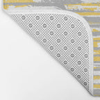 Colorful Stripes, Abstract Art, Yellow and Gray Bath Mat Gallery Image 2