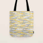 Colorful Stripes, Abstract Art, Yellow and Gray Tote Bag Gallery Image 1
