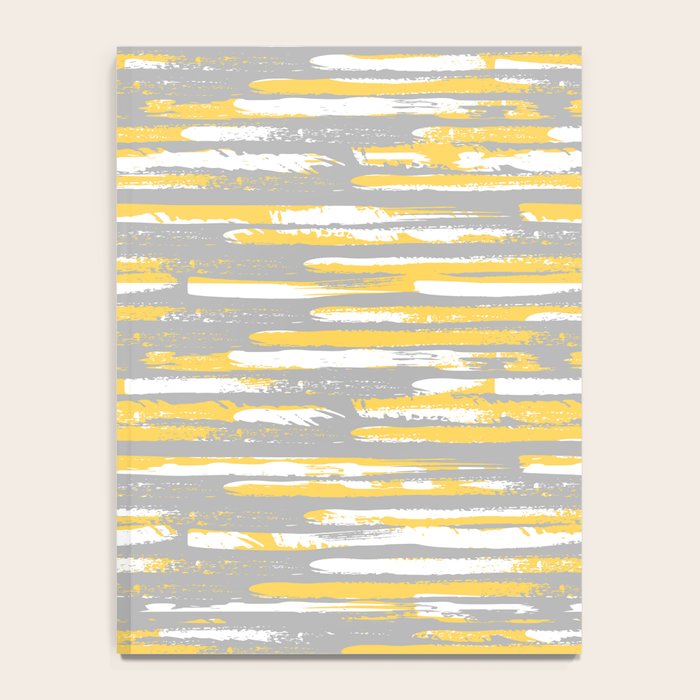 Colorful Stripes, Abstract Art, Yellow and Gray Notebook Gallery Image 4
