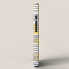 Colorful Stripes, Abstract Art, Yellow and Gray iPhone Case Gallery Image 2