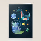 Space Triceratops dinosaur Stationery Card Gallery Image 2