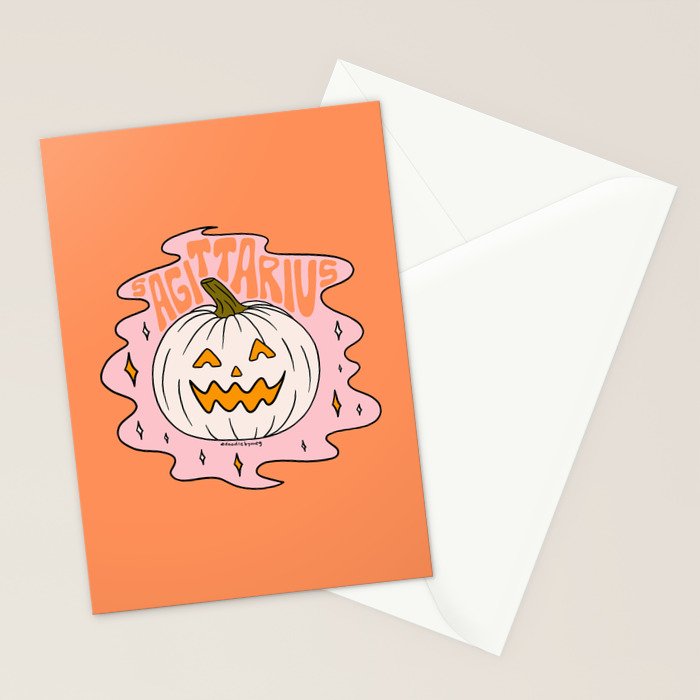 Sagittarius Jack O Lantern Stationery Card Gallery Image 2