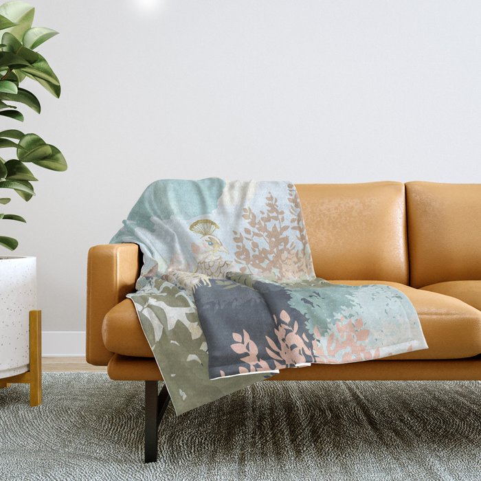 Peacock Garden I Throw Blanket Gallery Image 1