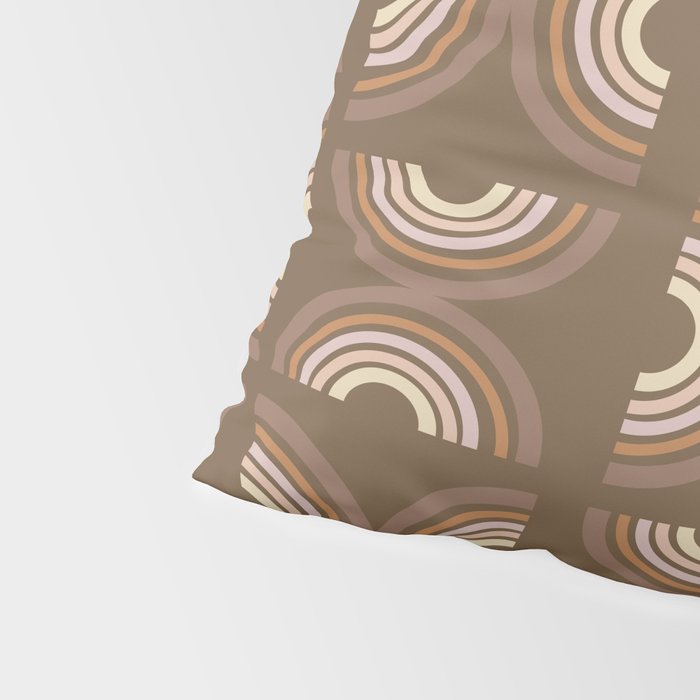 Retro Arches in Brown Pillow Sham Gallery Image 4