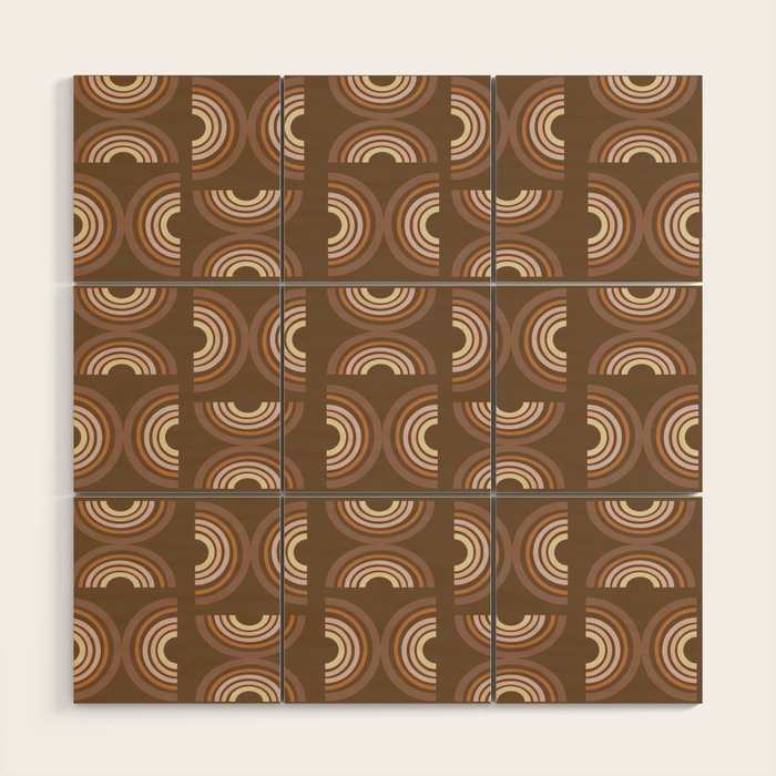 Retro Arches in Brown Wood Wall Art Gallery Image 1