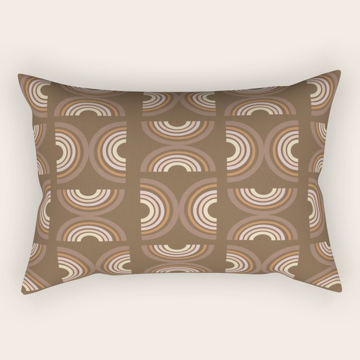 Retro Arches in Brown Rectangular Pillow Gallery Image 2