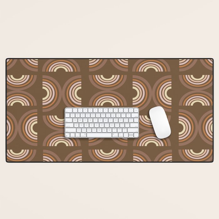 Retro Arches in Brown Desk Mat Gallery Image 1