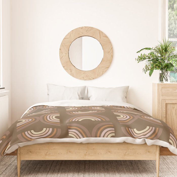 Retro Arches in Brown Duvet Cover Gallery Image 3