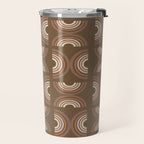 Retro Arches in Brown Travel Mug Gallery Image 2
