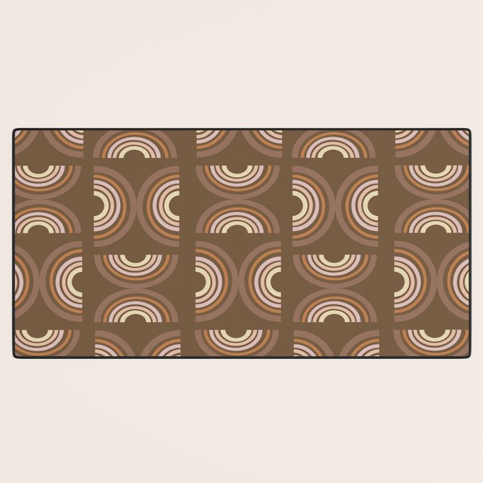 Retro Arches in Brown Desk Mat Gallery Image 3