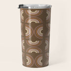 Retro Arches in Brown Travel Mug Gallery Image 3