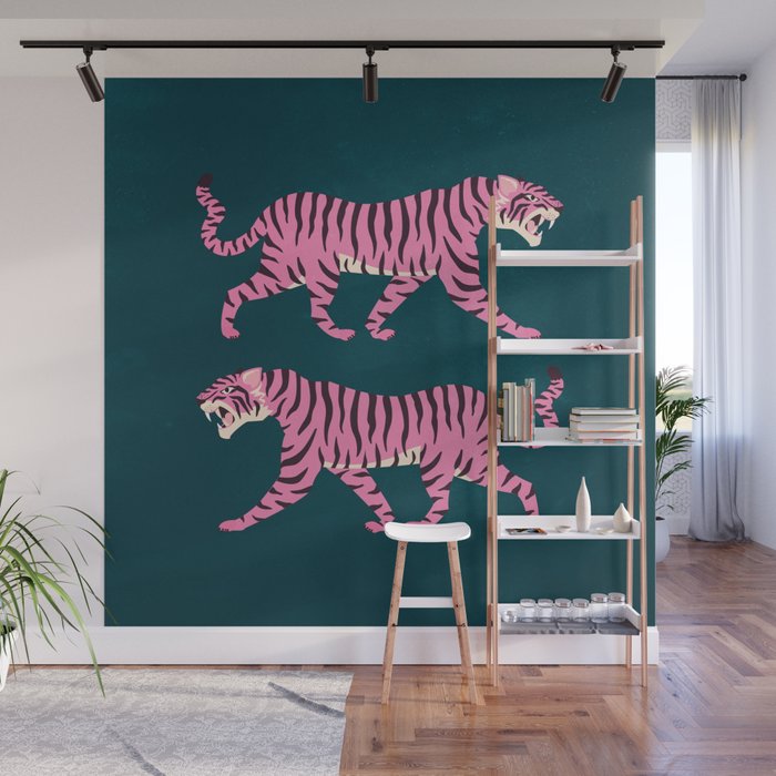 Fierce: Night Race Pink Tiger Edition Wall Mural Gallery Image 1