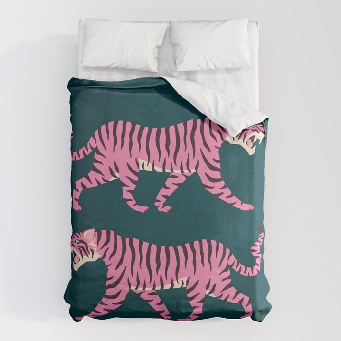 Fierce: Night Race Pink Tiger Edition Duvet Cover Gallery Image 6