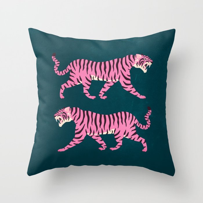 Fierce: Night Race Pink Tiger Edition Throw Pillow Gallery Image 6