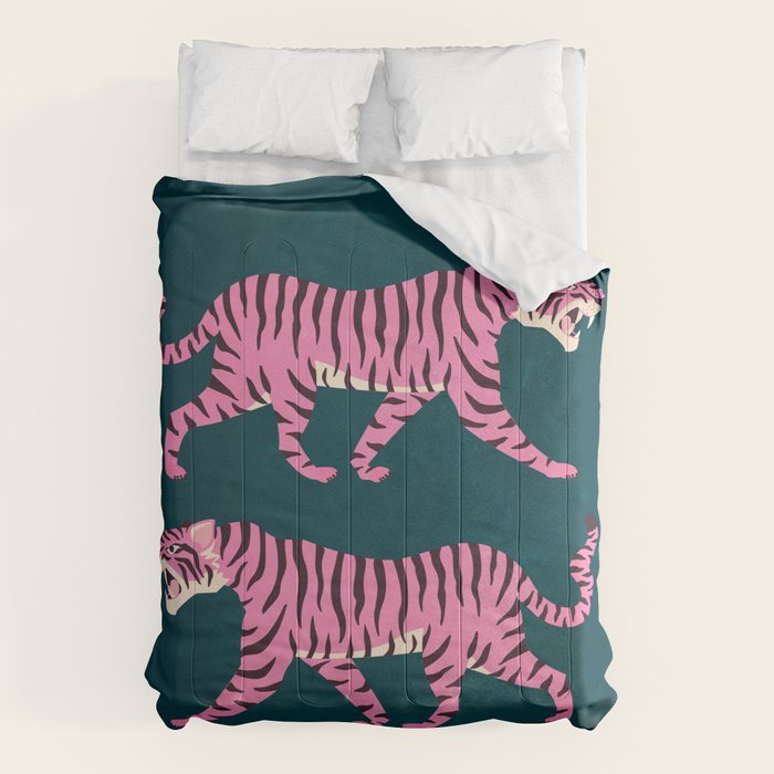 Fierce: Night Race Pink Tiger Edition Comforter Gallery Image 1