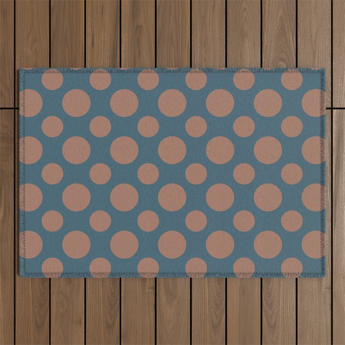 Polka Dots Variable Pattern 3 Inspired by PANTONE 17 1230 Color of the Year Mocha Mousse Outdoor Rug Gallery Image 1