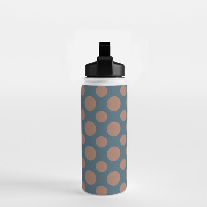Polka Dots Variable Pattern 3 Inspired by PANTONE 17 1230 Color of the Year Mocha Mousse Water Bottle Gallery Image 2