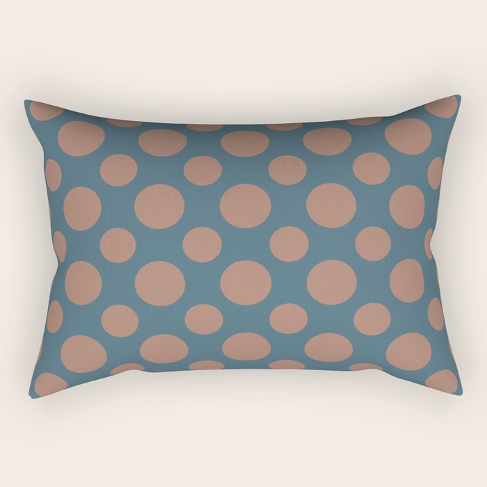 Polka Dots Variable Pattern 3 Inspired by PANTONE 17 1230 Color of the Year Mocha Mousse Rectangular Pillow Gallery Image 1