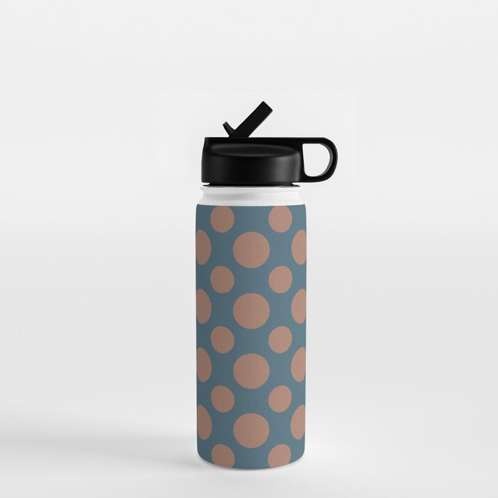 Polka Dots Variable Pattern 3 Inspired by PANTONE 17 1230 Color of the Year Mocha Mousse Water Bottle Gallery Image 1