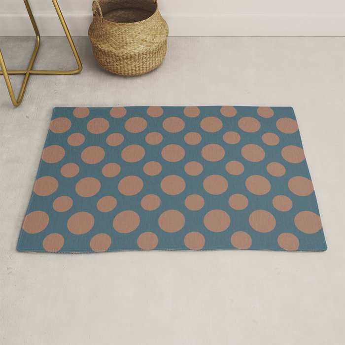 Polka Dots Variable Pattern 3 Inspired by PANTONE 17 1230 Color of the Year Mocha Mousse Rug Gallery Image 1