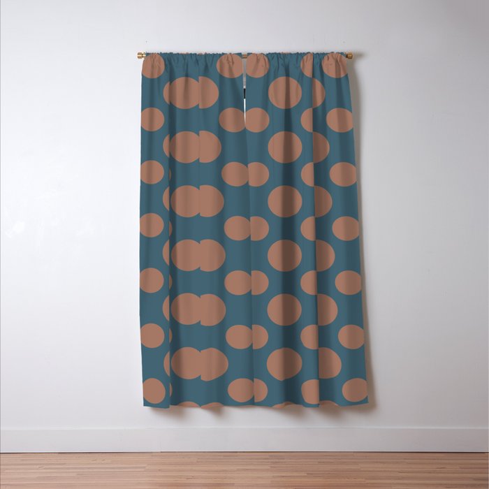 Polka Dots Variable Pattern 3 Inspired by PANTONE 17 1230 Color of the Year Mocha Mousse Window Curtain Gallery Image 3