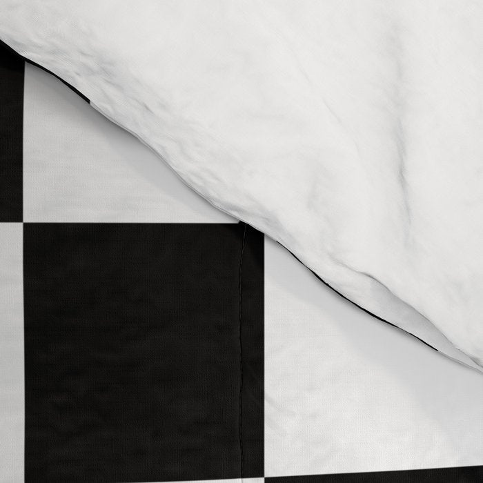 Check Checkered Checkerboard Geometric Black And White Pattern Comforter Gallery Image 4