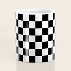 Check Checkered Checkerboard Geometric Black And White Pattern Coffee Mug Gallery Image 4