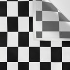 Check Checkered Checkerboard Geometric Black And White Pattern Wall Tapestry Gallery Image 3