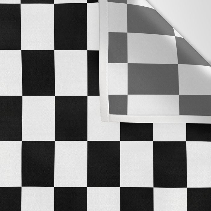 Check Checkered Checkerboard Geometric Black And White Pattern Wall Tapestry Gallery Image 3