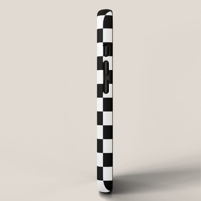 Check Checkered Checkerboard Geometric Black And White Pattern iPhone Case Gallery Image 2