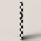 Check Checkered Checkerboard Geometric Black And White Pattern iPhone Case Gallery Image 2