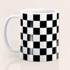 Check Checkered Checkerboard Geometric Black And White Pattern Coffee Mug Gallery Image 3