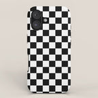 Check Checkered Checkerboard Geometric Black And White Pattern iPhone Case Gallery Image 1
