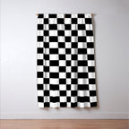 Check Checkered Checkerboard Geometric Black And White Pattern Window Curtain Gallery Image 3