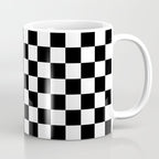Check Checkered Checkerboard Geometric Black And White Pattern Coffee Mug Gallery Image 1