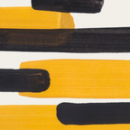 Mid Century Modern Abstract Painting Antique Yellow Black Bumble Bee Stripes Coffee Mug Gallery Image 2